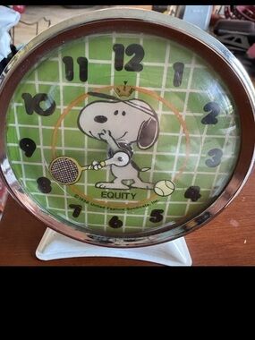 Vintage 1958 Equity Snoopy Peanuts Tennis Working Wind-Up Alarm Clock-NO OFFERS